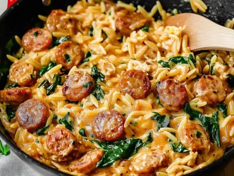 Creamy Tuscan Sausage Orzo Paradise